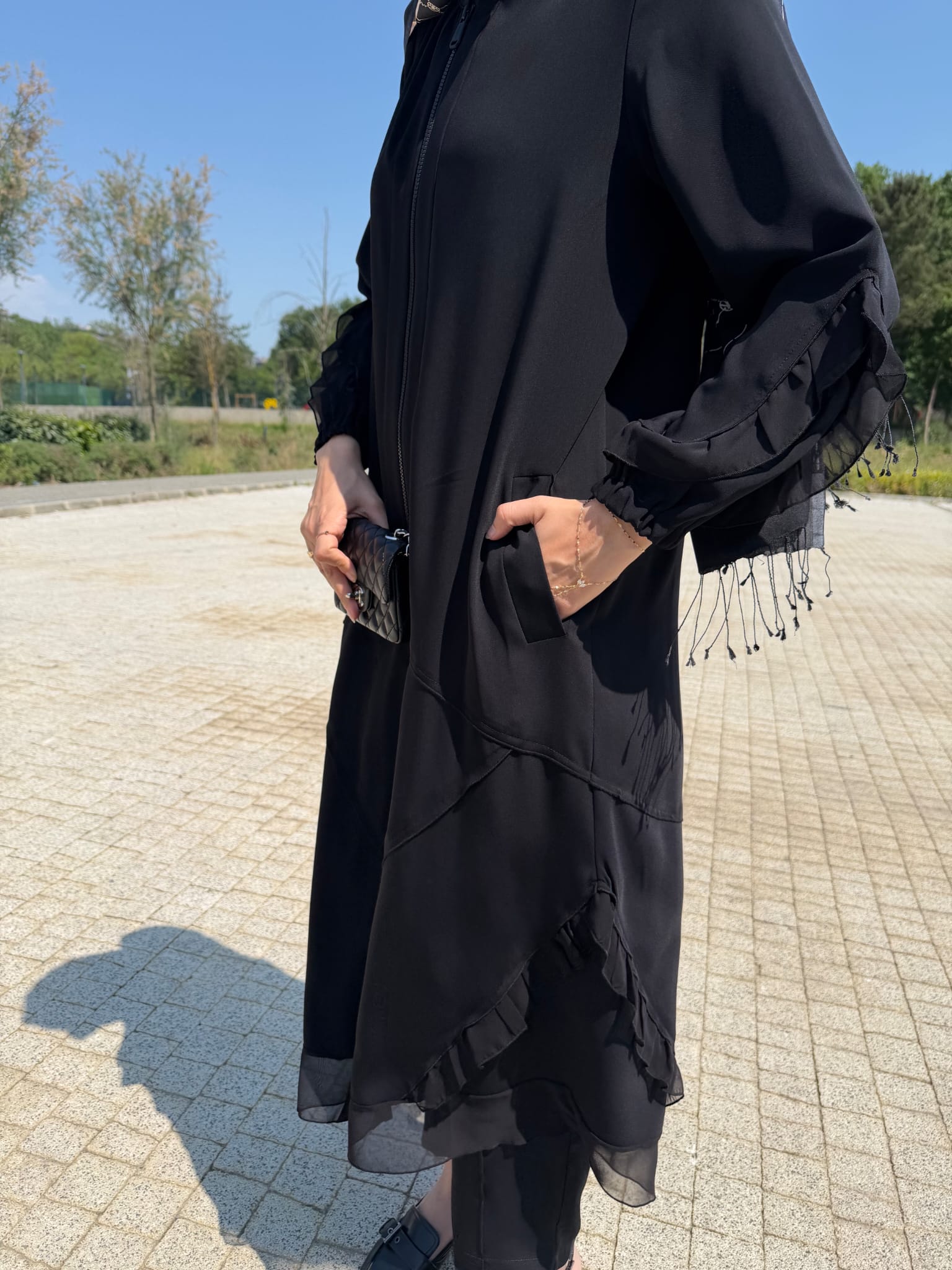 Şifon Detaylı Ferace