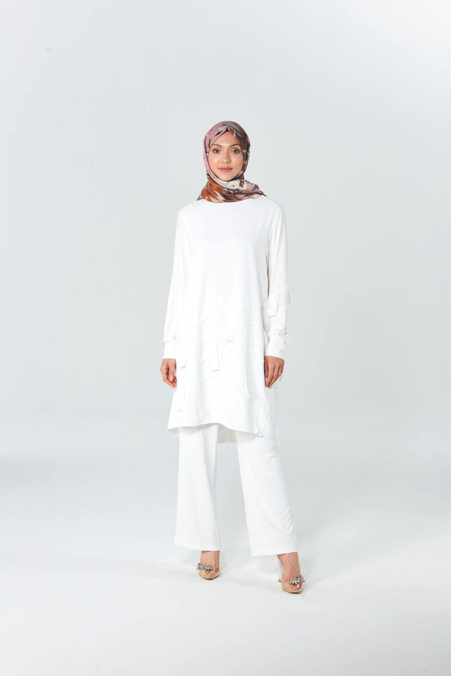 Çapraz Şeritli Tunik Pantolon Takım
