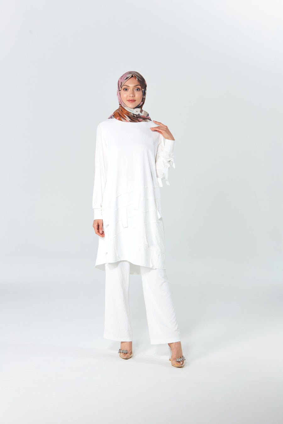 Çapraz Şeritli Tunik Pantolon Takım