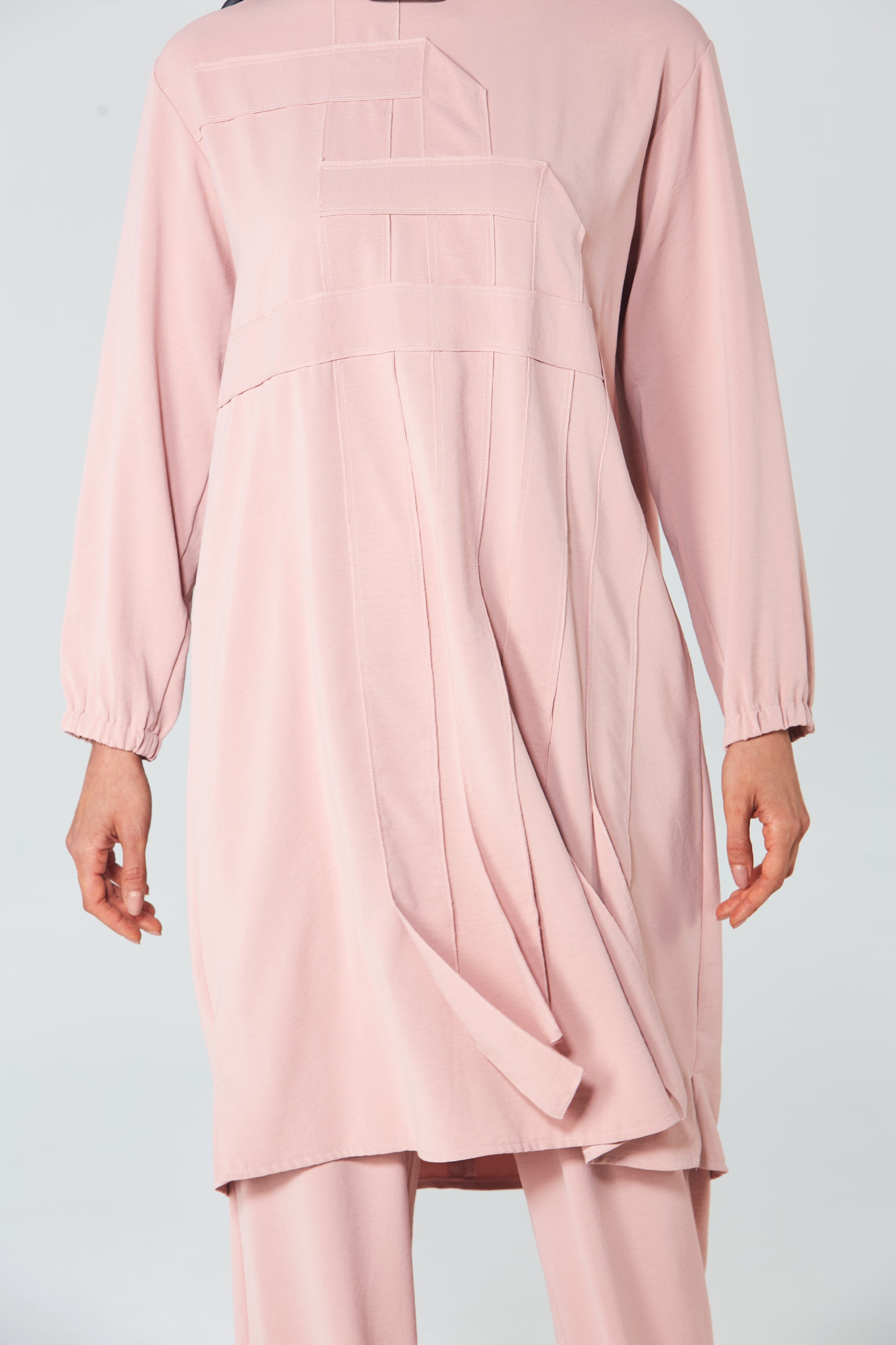 Geometrik Detaylı Tunik Pantolon Takım