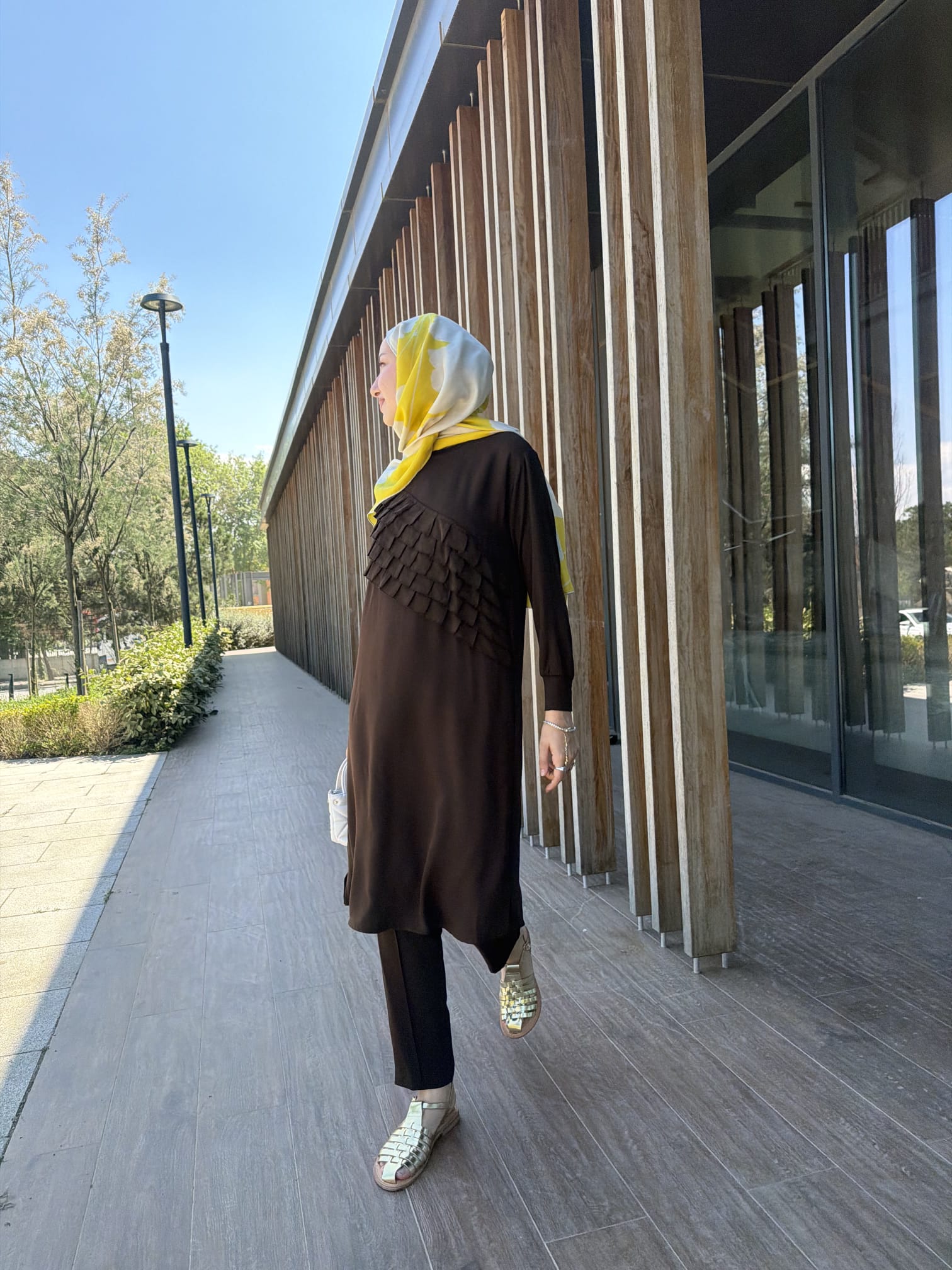 Katkat Şifon Parçalı Tesettür Tunik