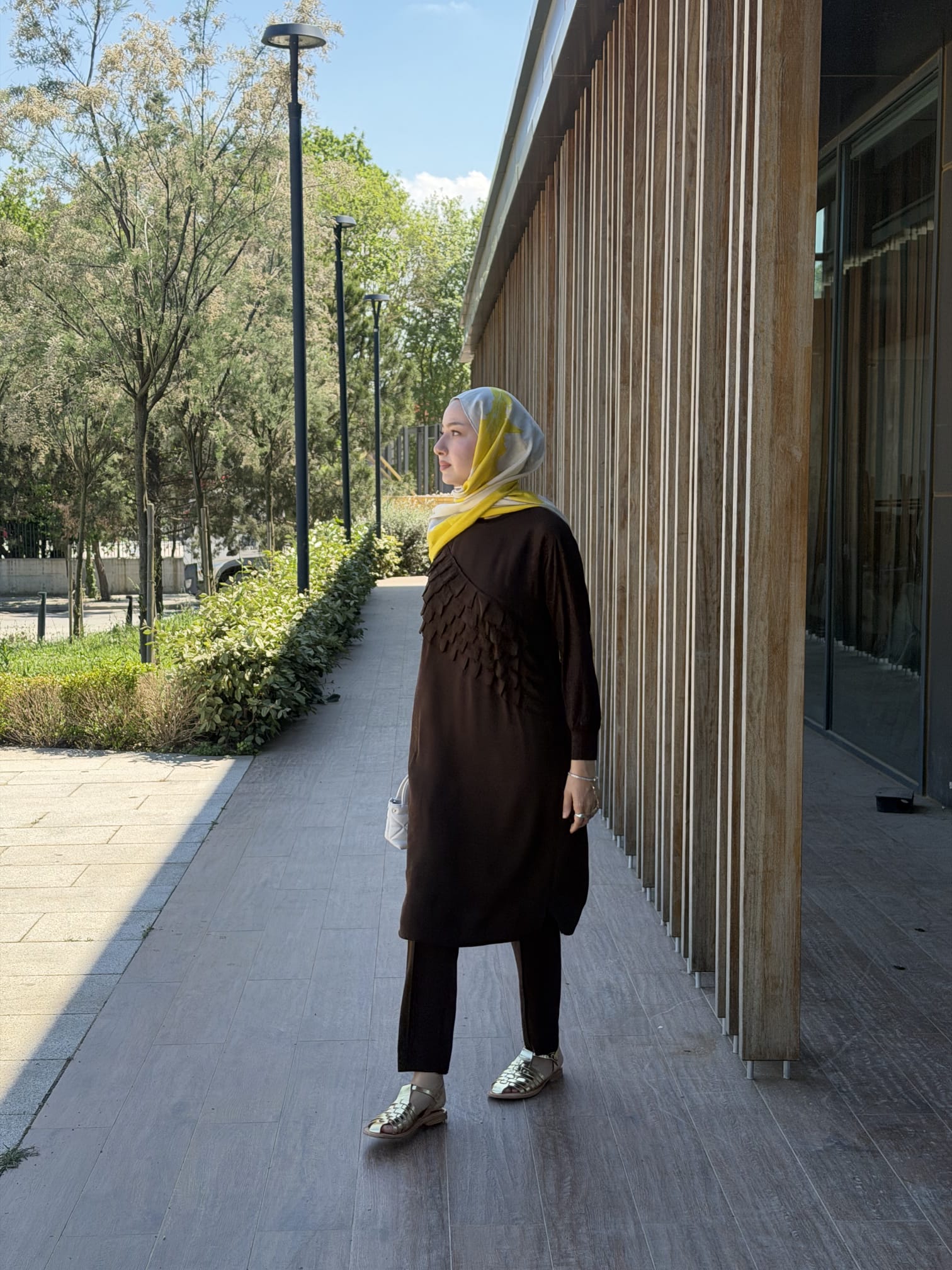 Katkat Şifon Parçalı Tesettür Tunik