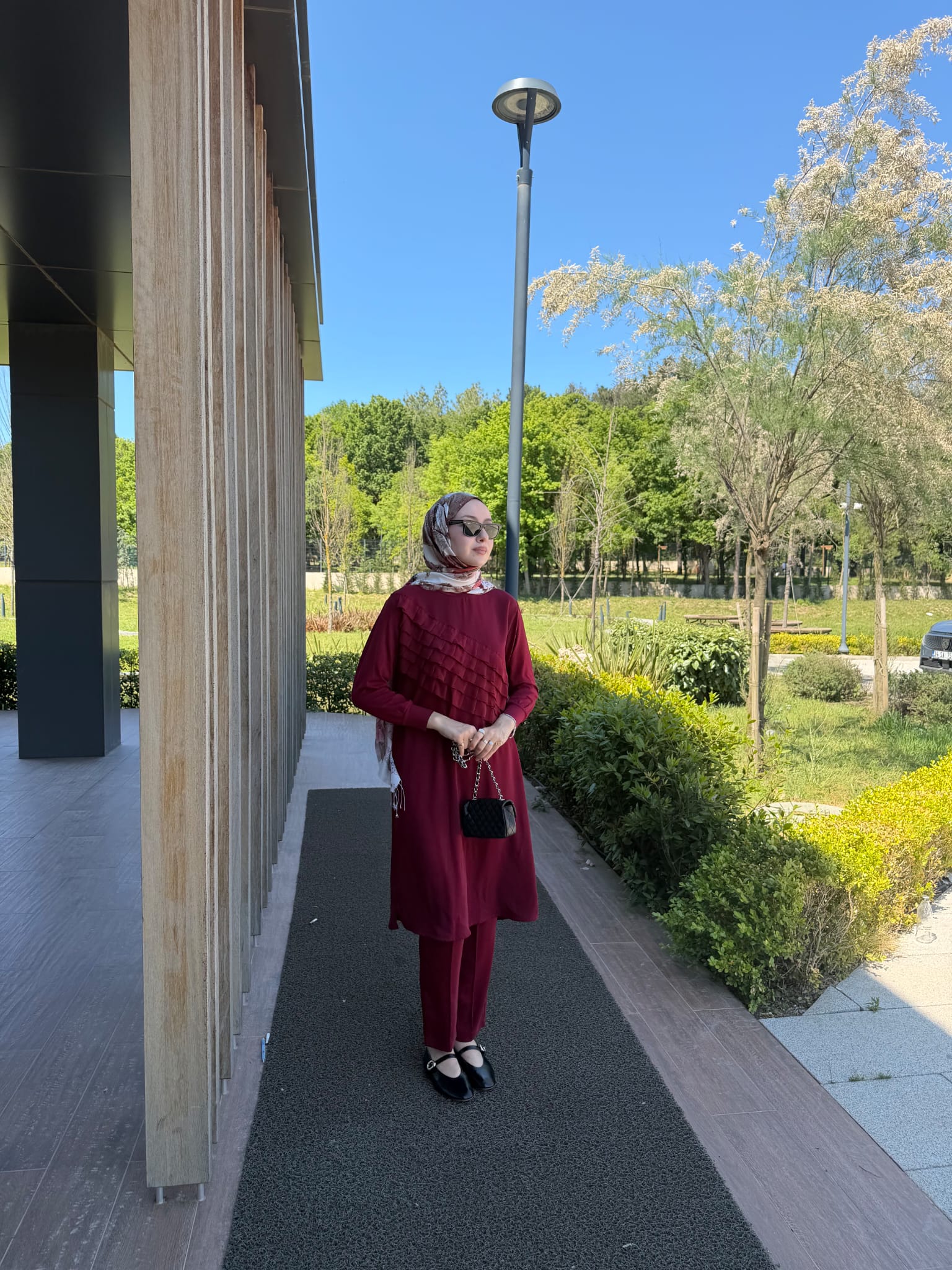 Katkat Şifon Parçalı Tesettür Tunik