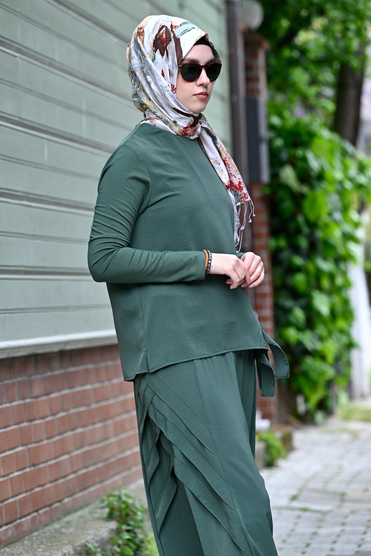 Verev Şerit Detaylı Şalvar Takım