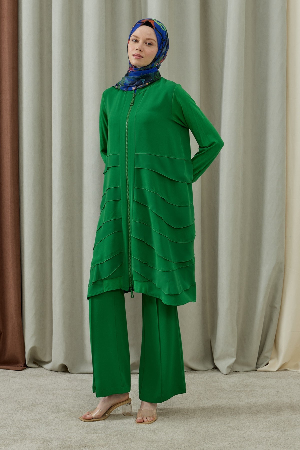 Kat Kat Şifon Detaylı Fermuarlı Tesettür Tunik Benetton