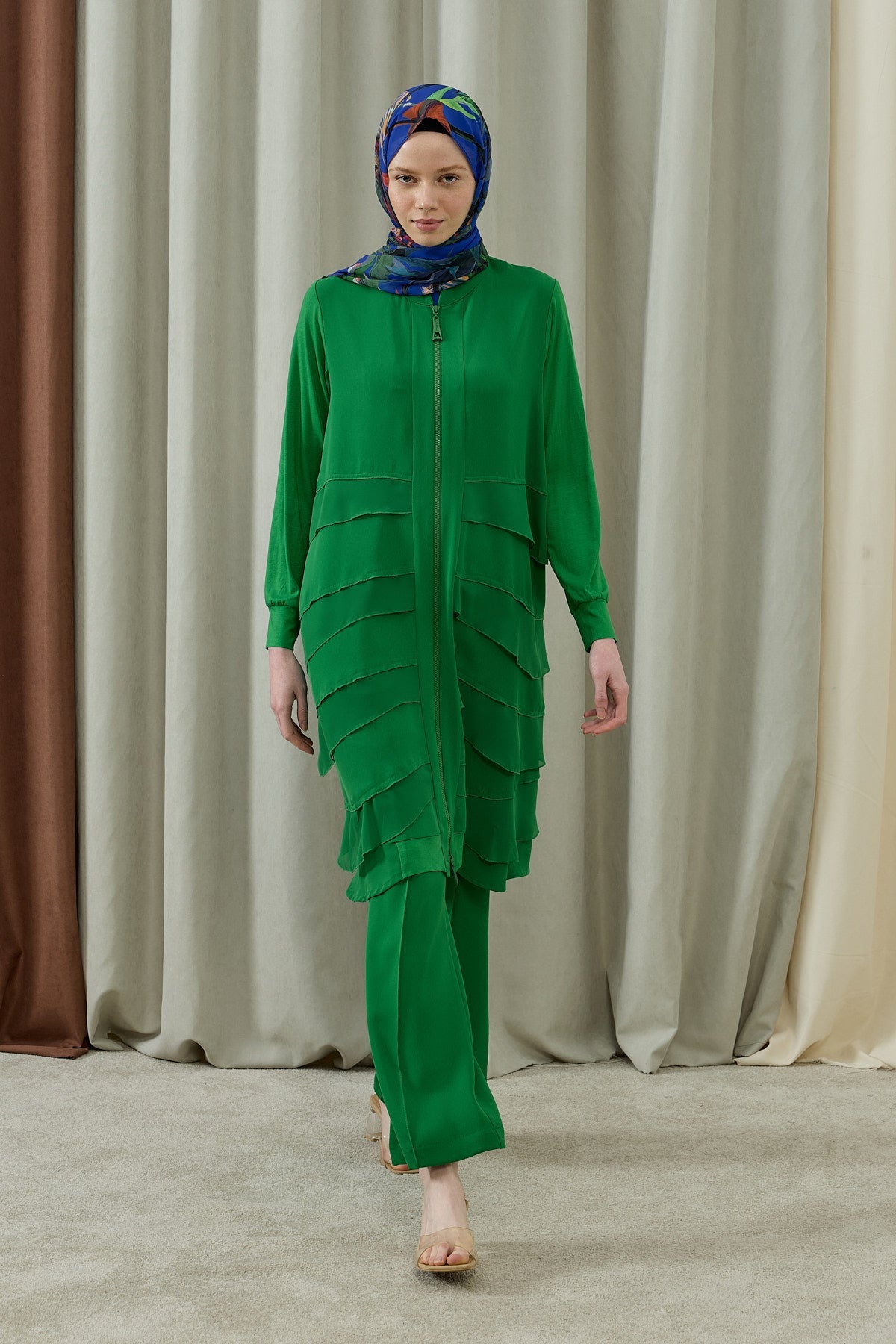 Kat Kat Şifon Detaylı Fermuarlı Tesettür Tunik Benetton