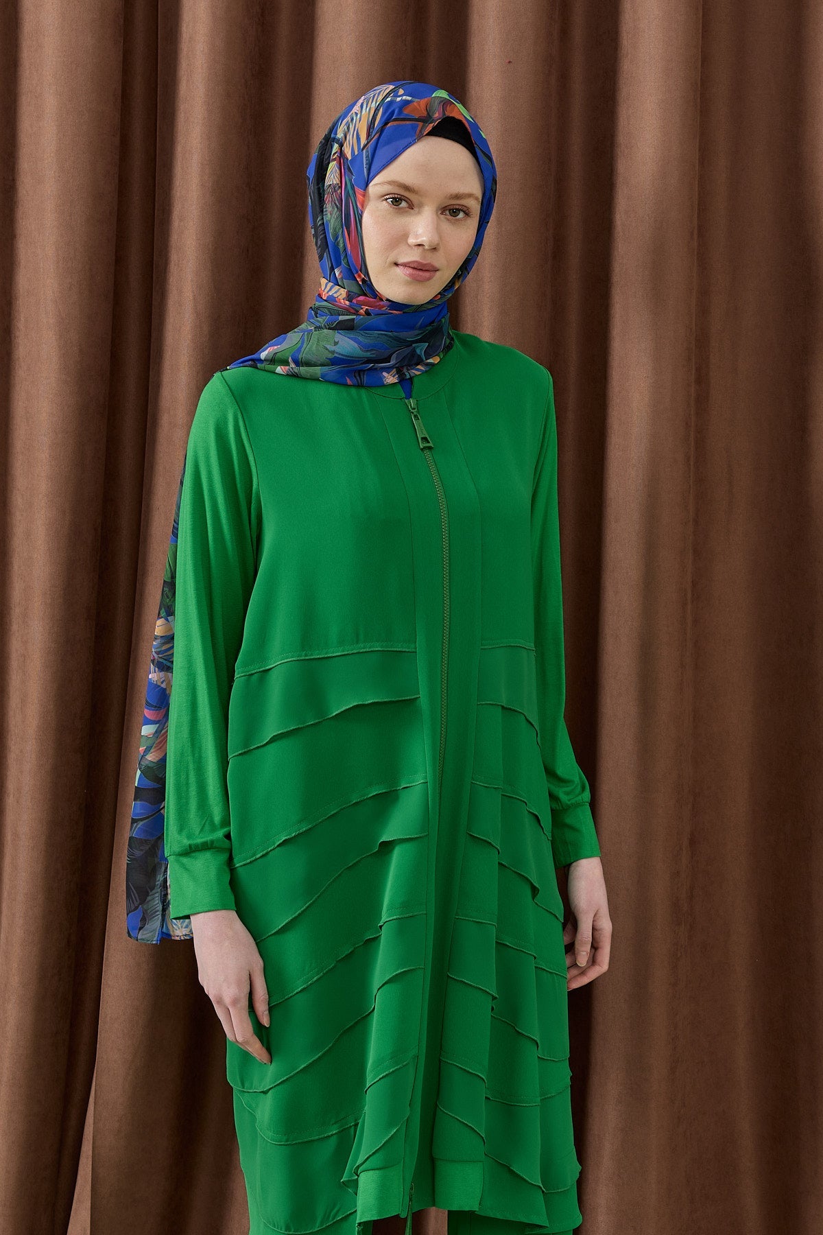 Kat Kat Şifon Detaylı Fermuarlı Tesettür Tunik Benetton