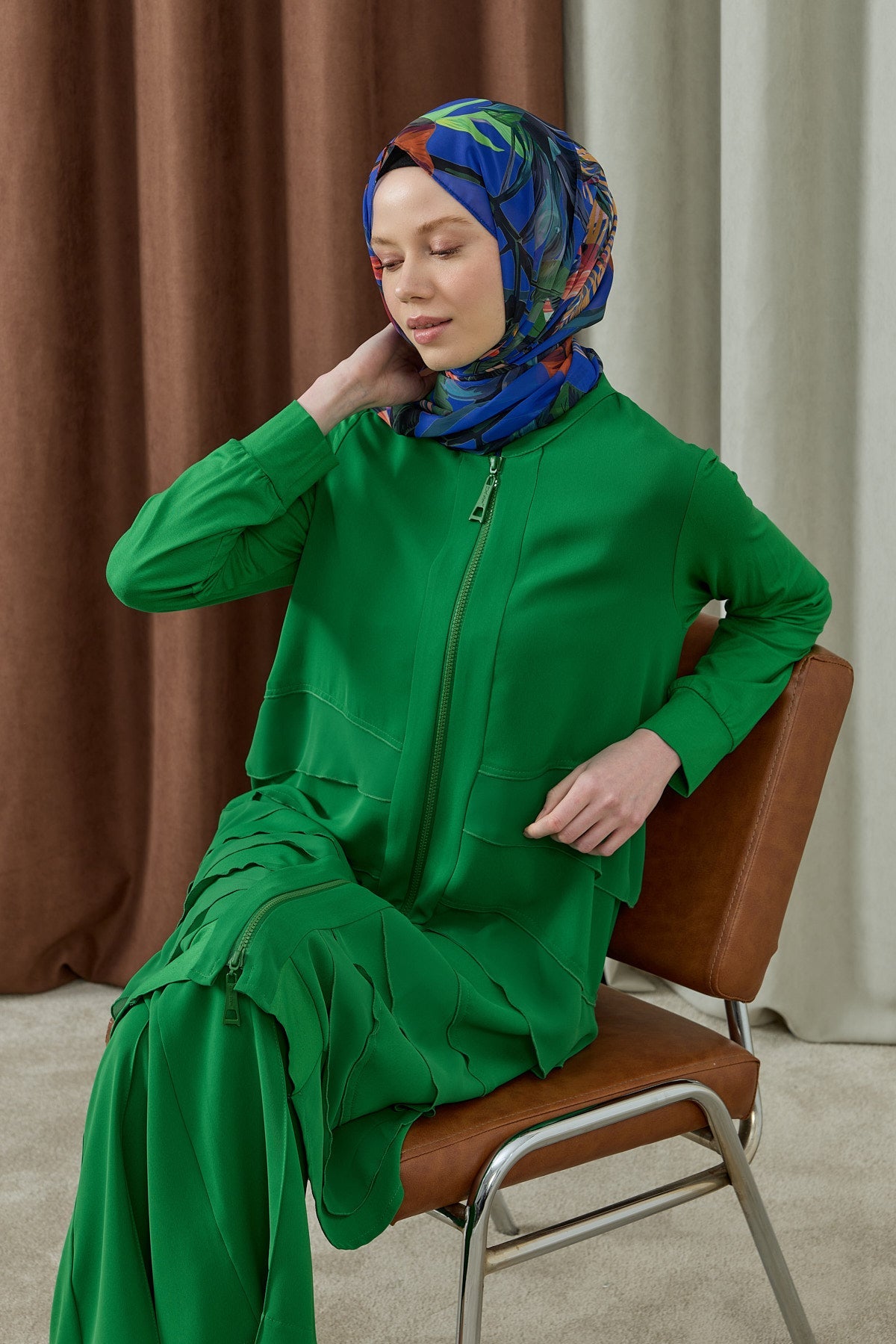 Kat Kat Şifon Detaylı Fermuarlı Tesettür Tunik Benetton