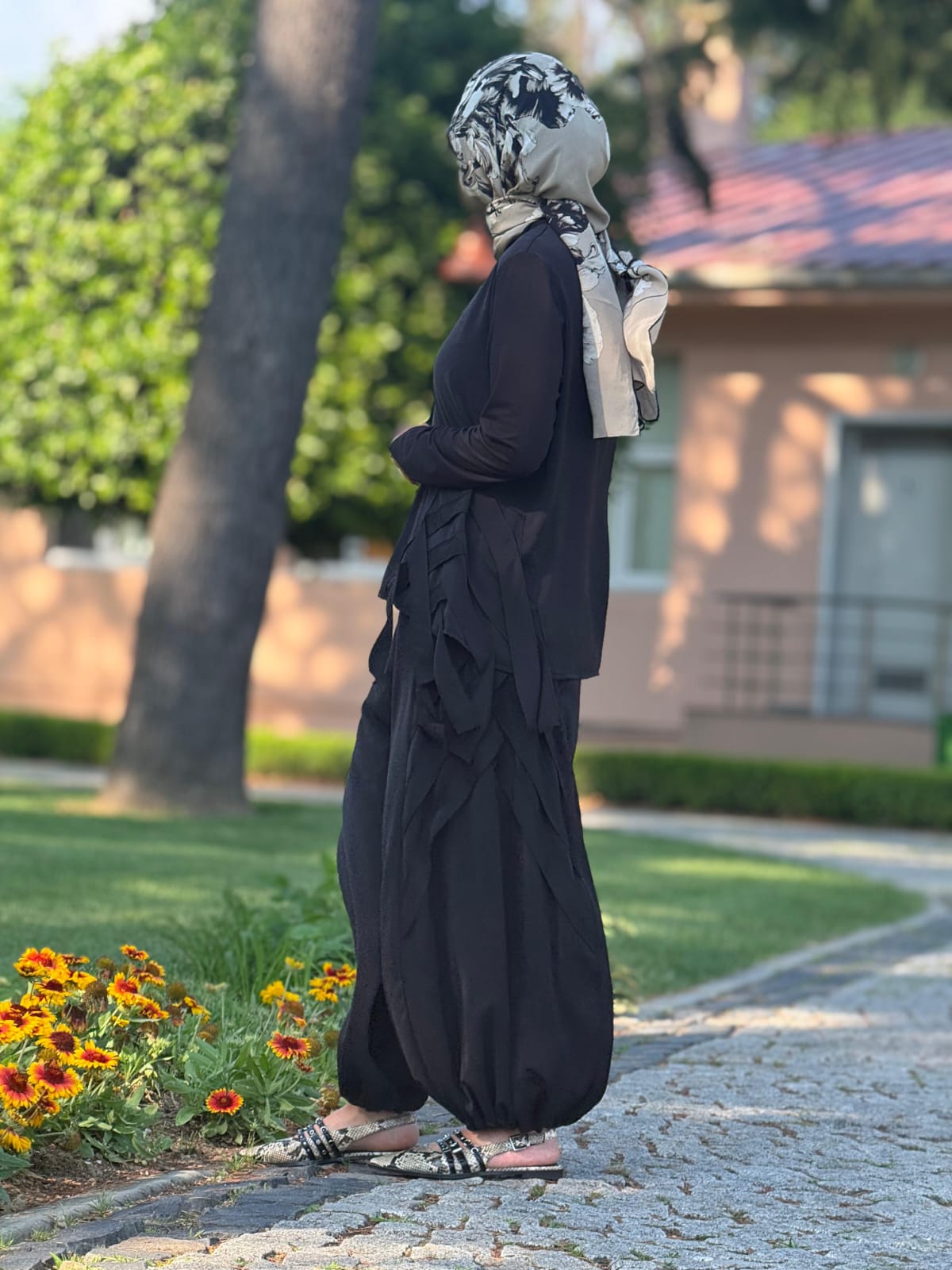 Verev Şerit Detaylı Şalvar Takım