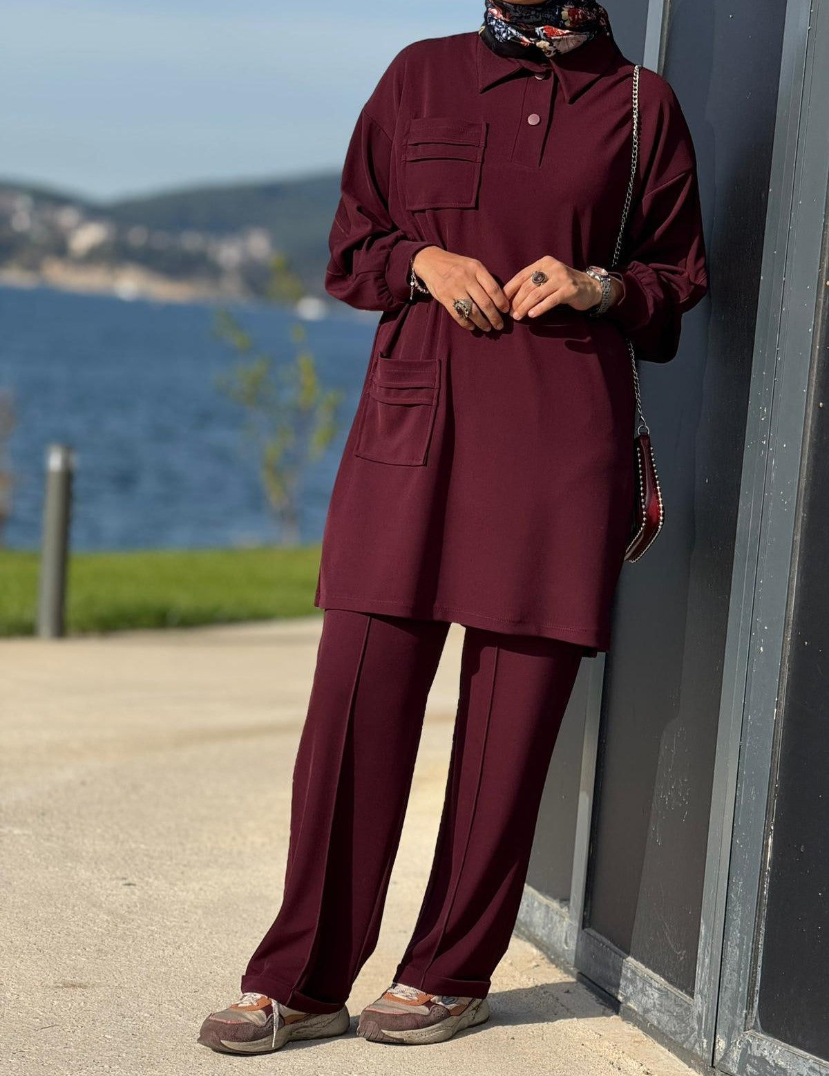 Cep Detaylı Tunik Pantolon Takım