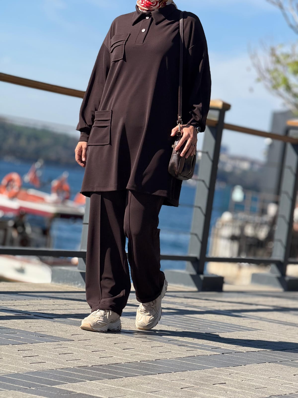 Cep Detaylı Tunik Pantolon Takım