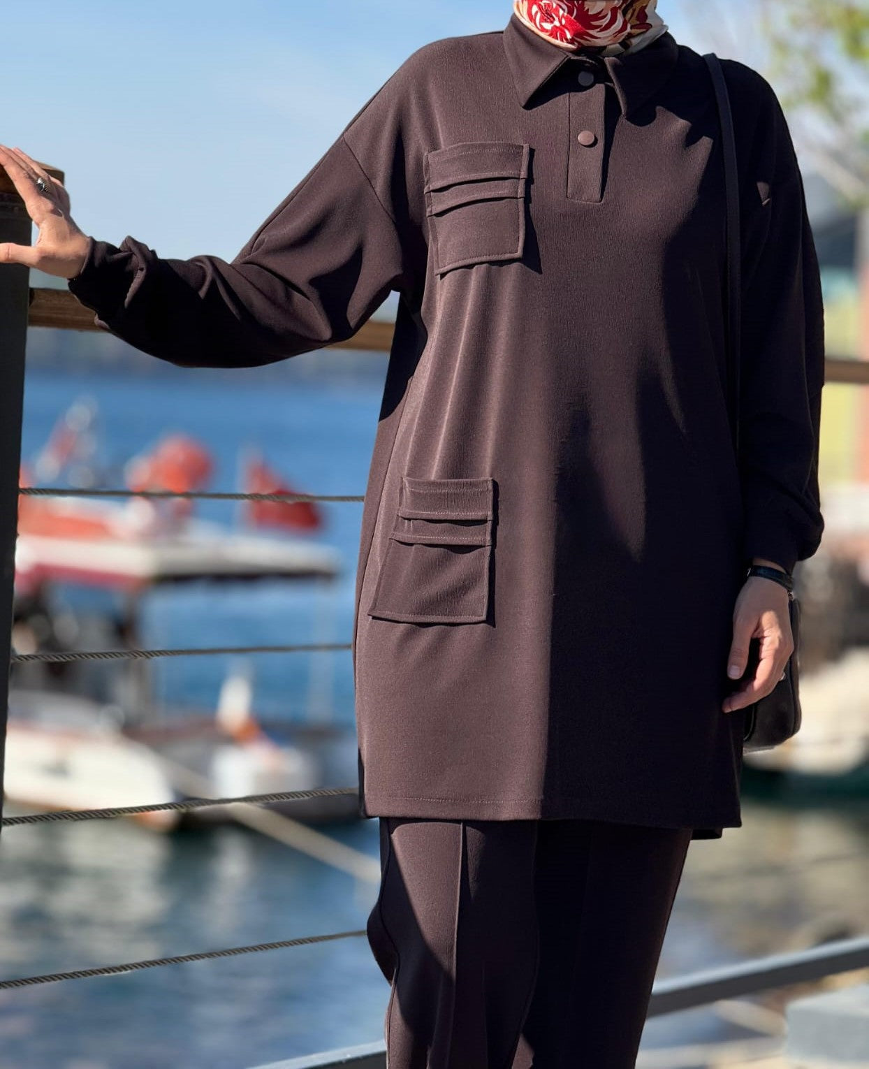 Cep Detaylı Tunik Pantolon Takım