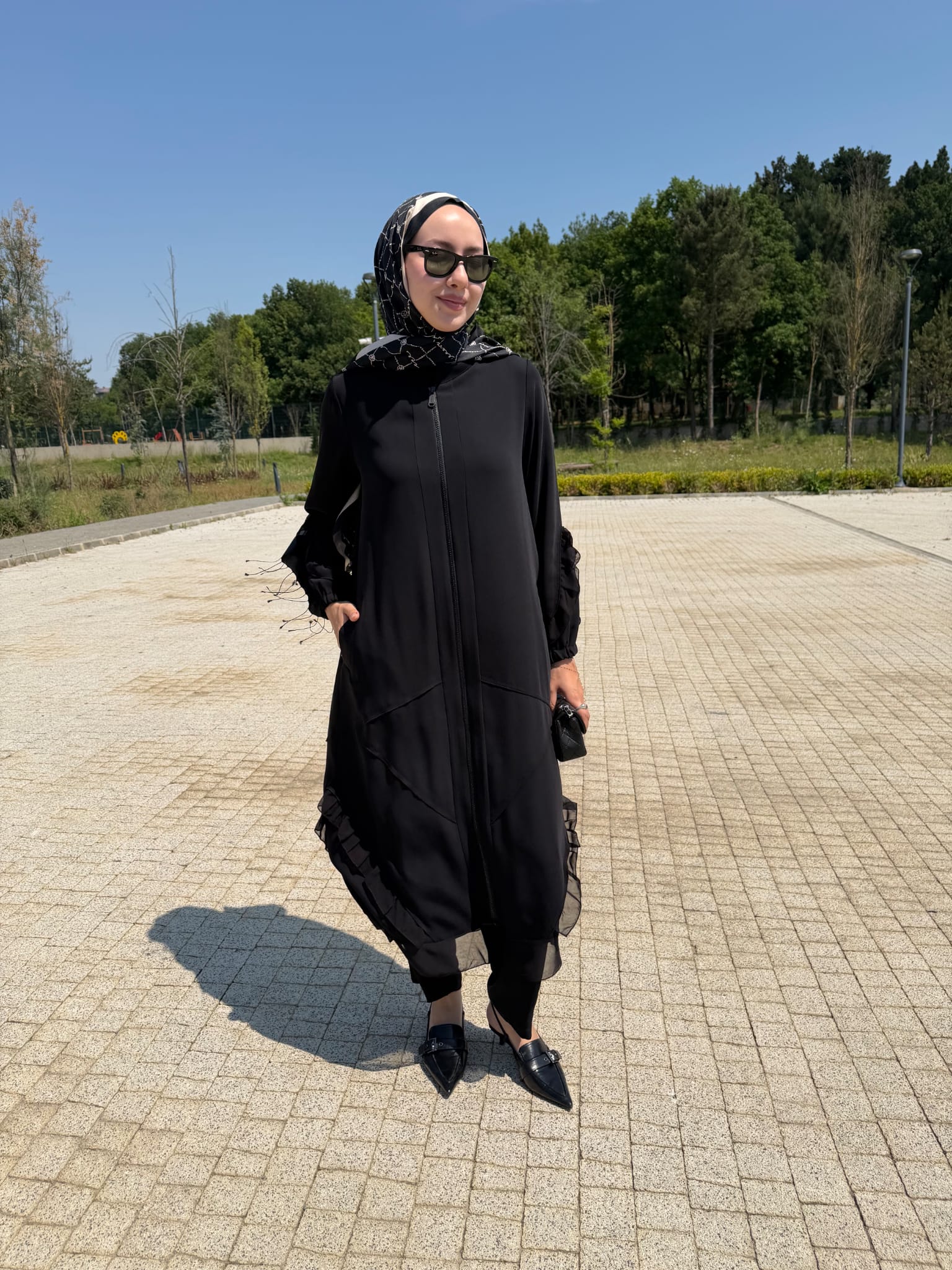 Şifon Detaylı Ferace