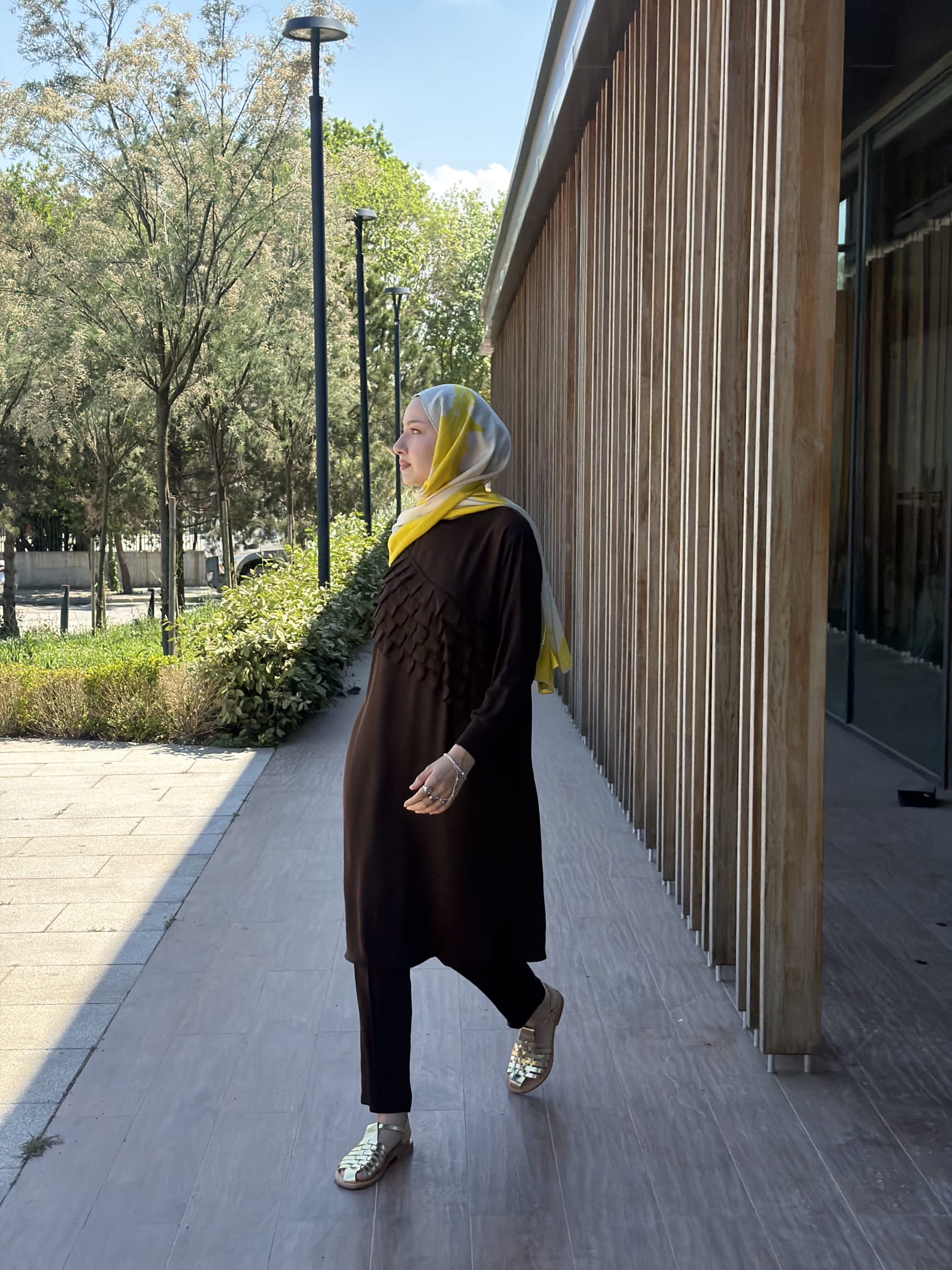 Katkat Şifon Parçalı Tesettür Tunik