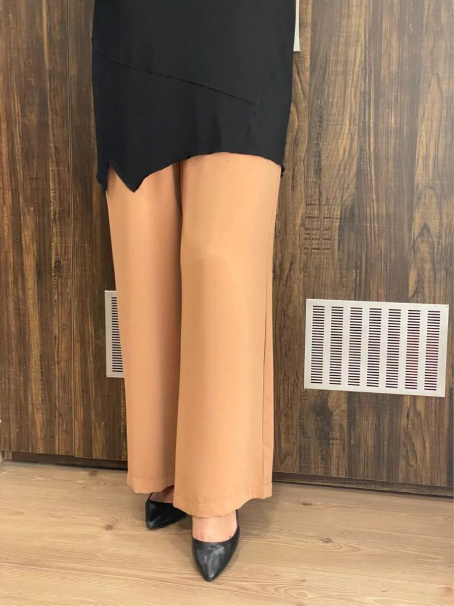 Beli Lastikli Bol Paça Kadın Pantolon