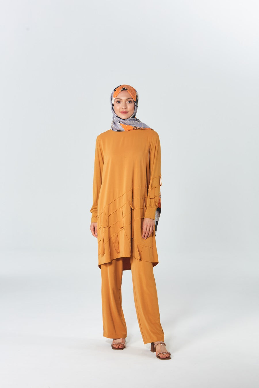 Çapraz Şeritli Tunik Pantolon Takım