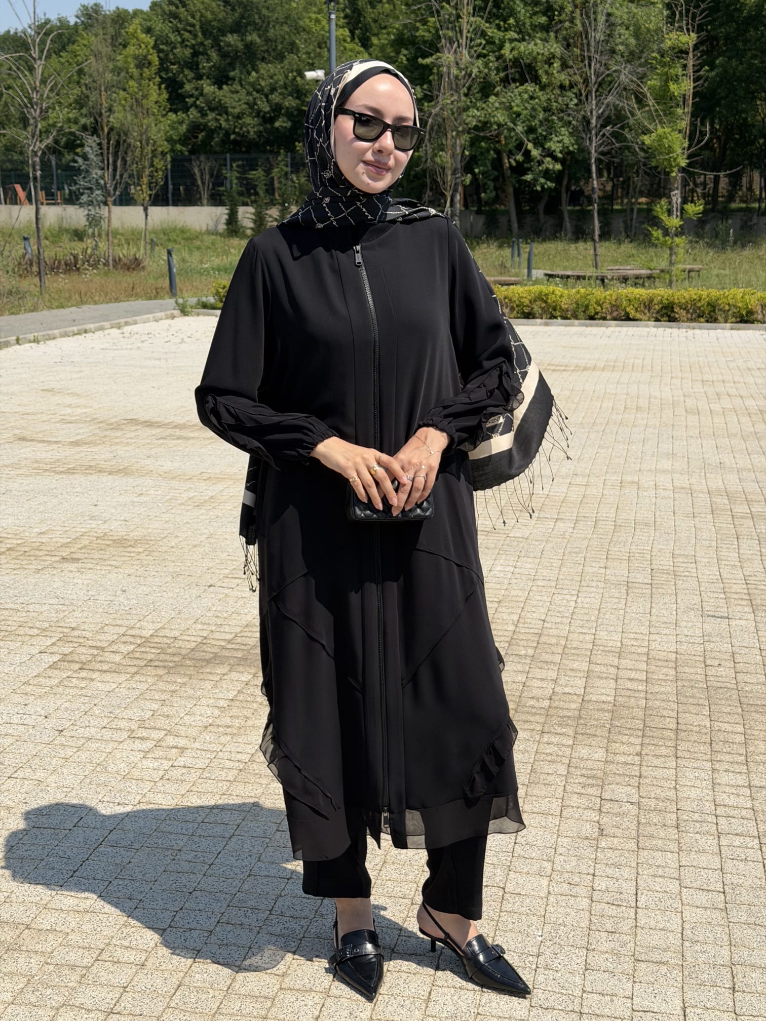 Şifon Detaylı Ferace