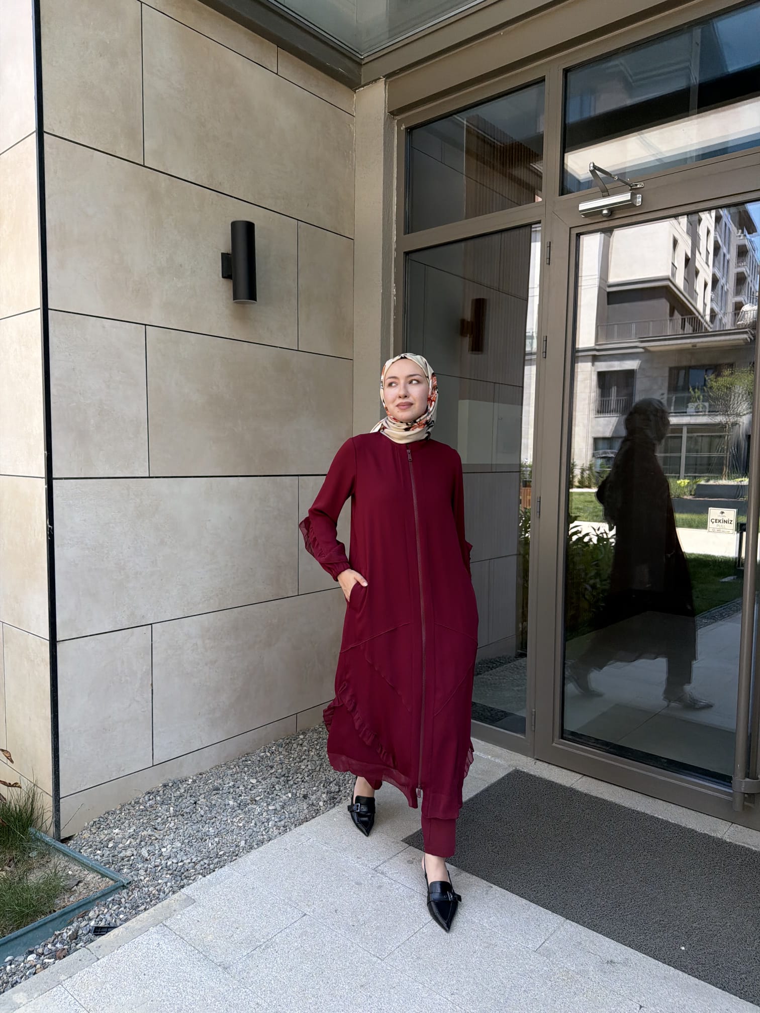 Şifon Detaylı Ferace