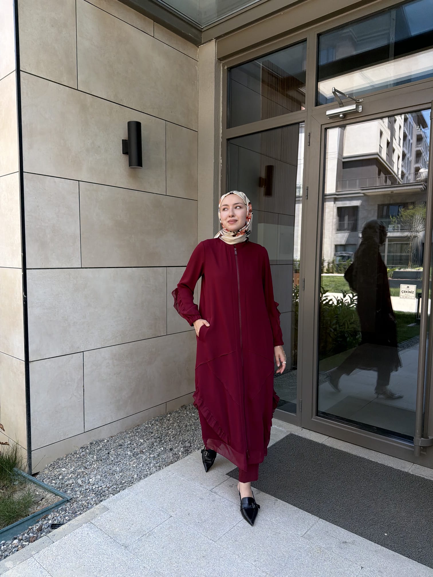 Şifon Detaylı Ferace