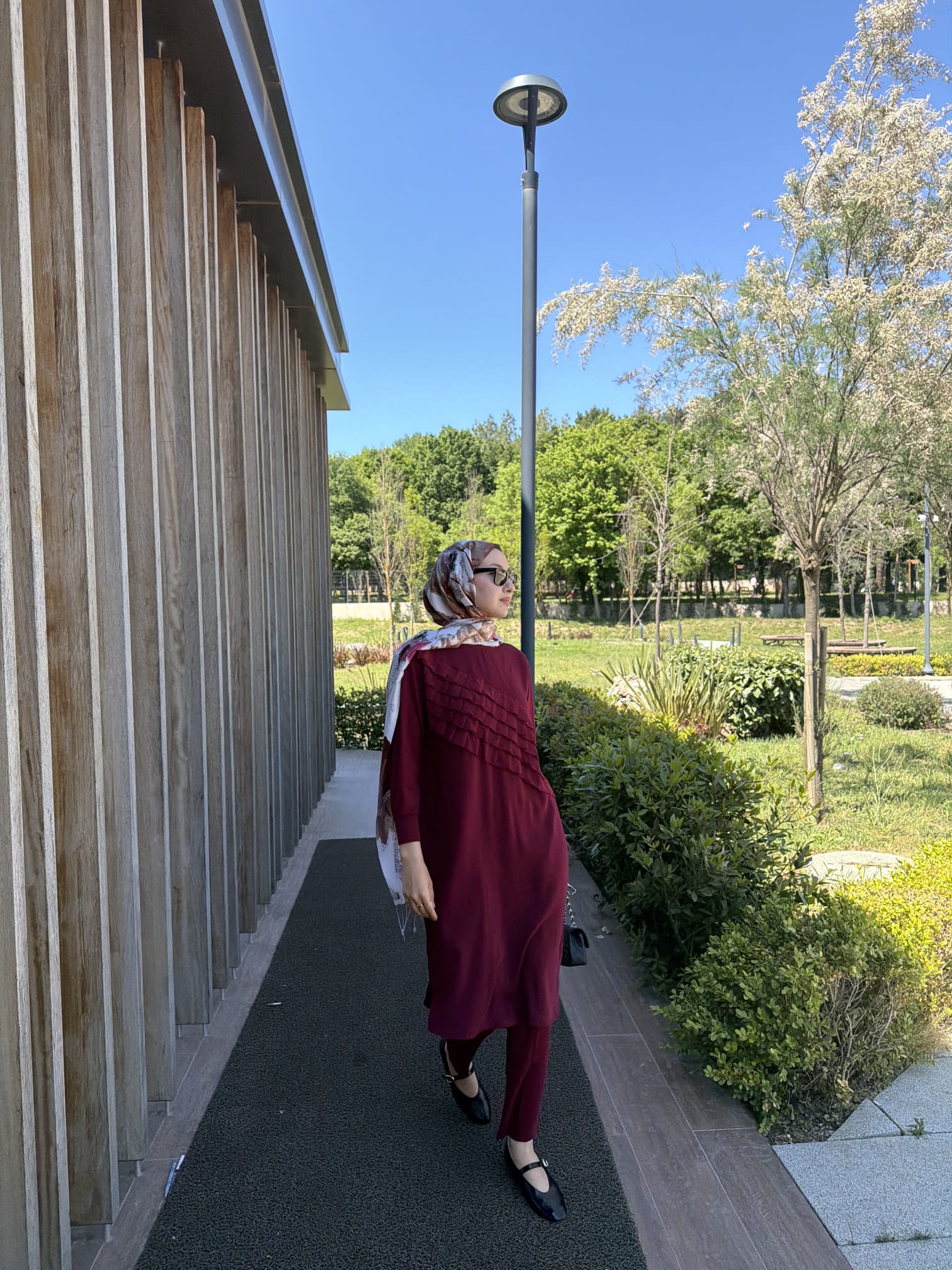 Katkat Şifon Parçalı Tesettür Tunik