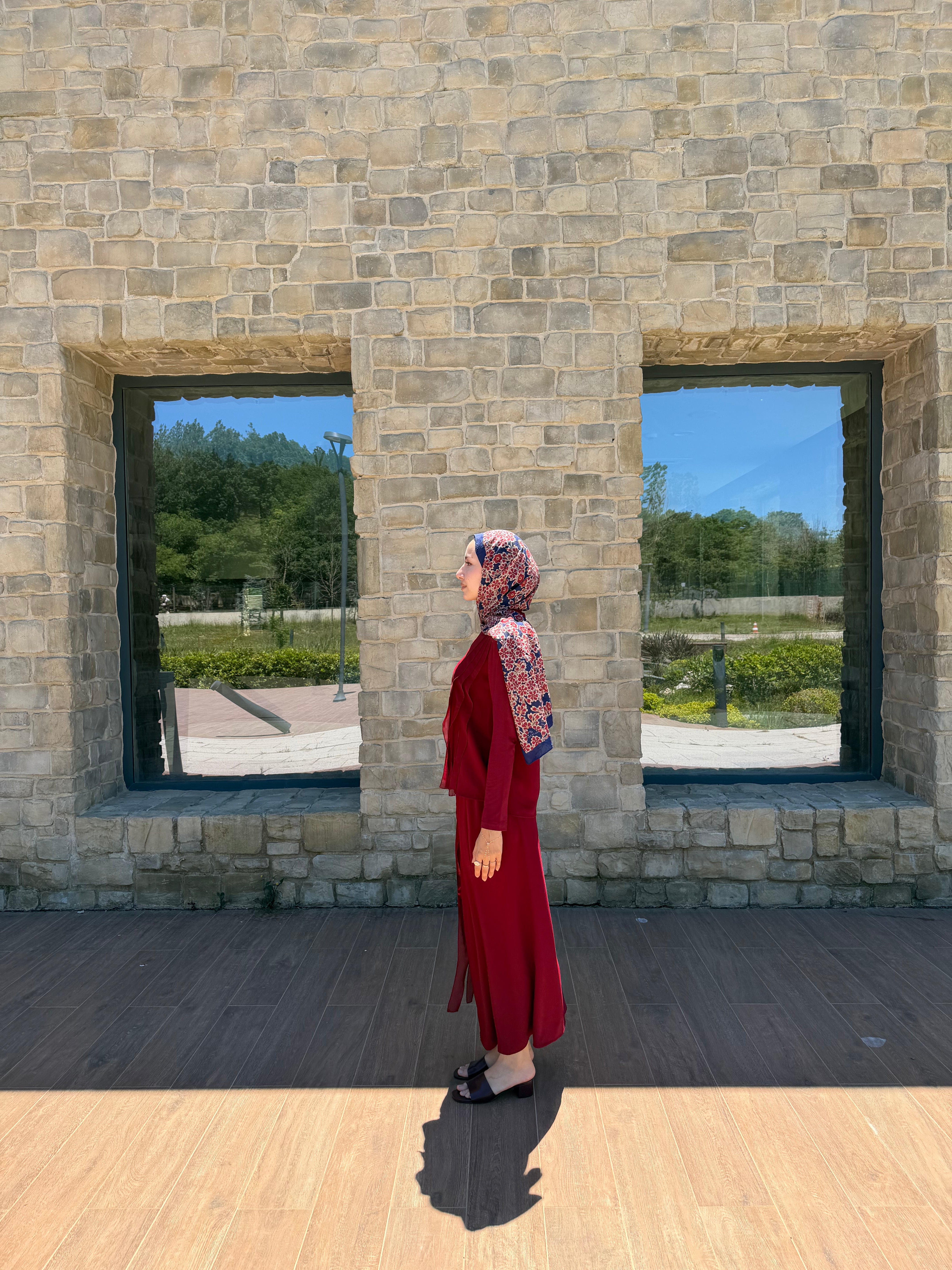 Şifon Detaylı Etek Bluz Takım