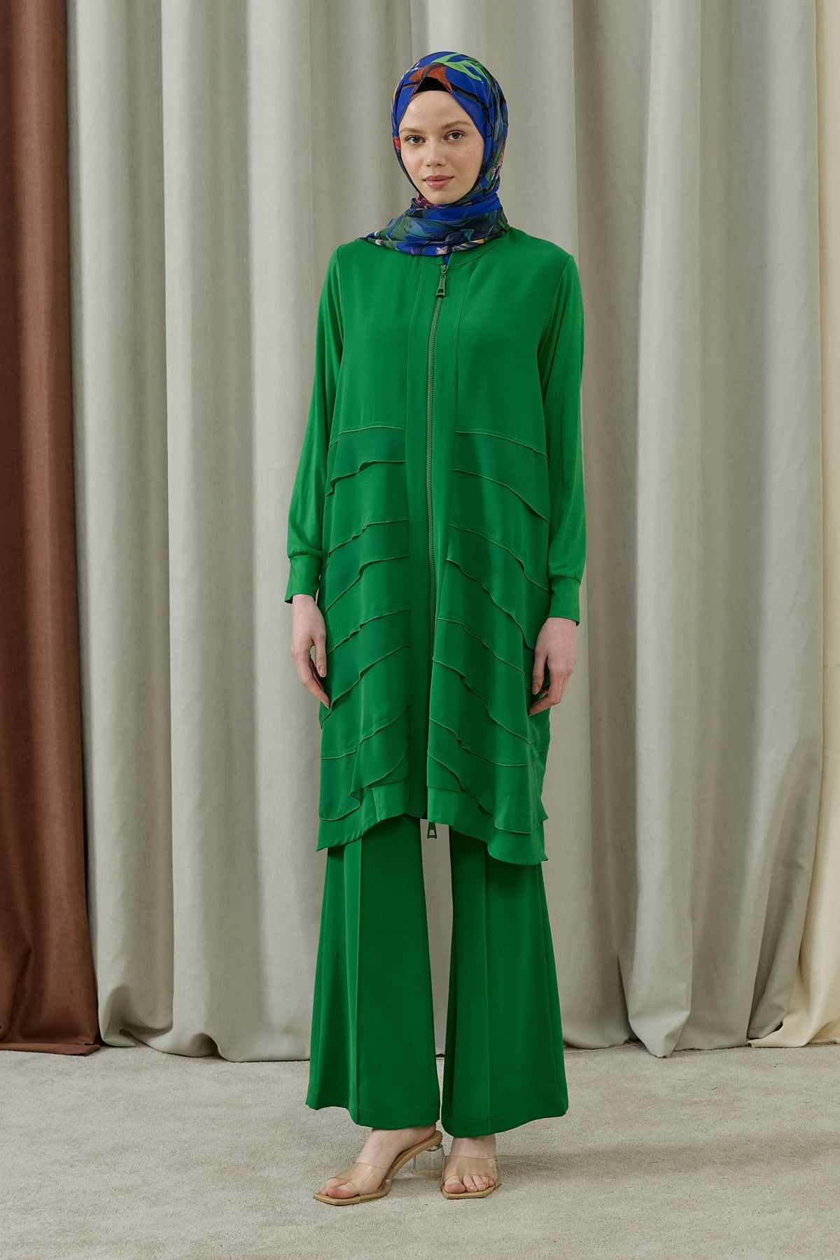 Kat Kat Şifon Detaylı Fermuarlı Tesettür Tunik Benetton