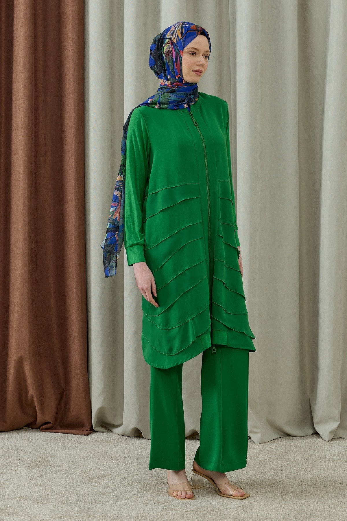 Kat Kat Şifon Detaylı Fermuarlı Tesettür Tunik Benetton