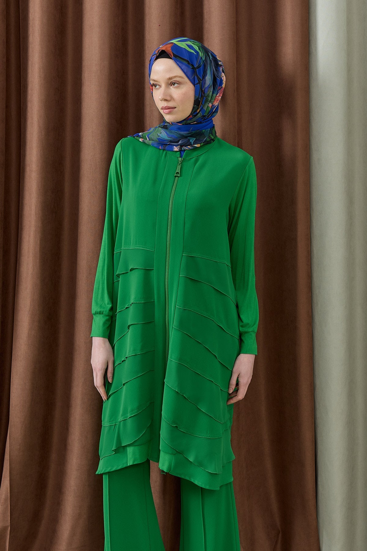 Kat Kat Şifon Detaylı Fermuarlı Tesettür Tunik Benetton