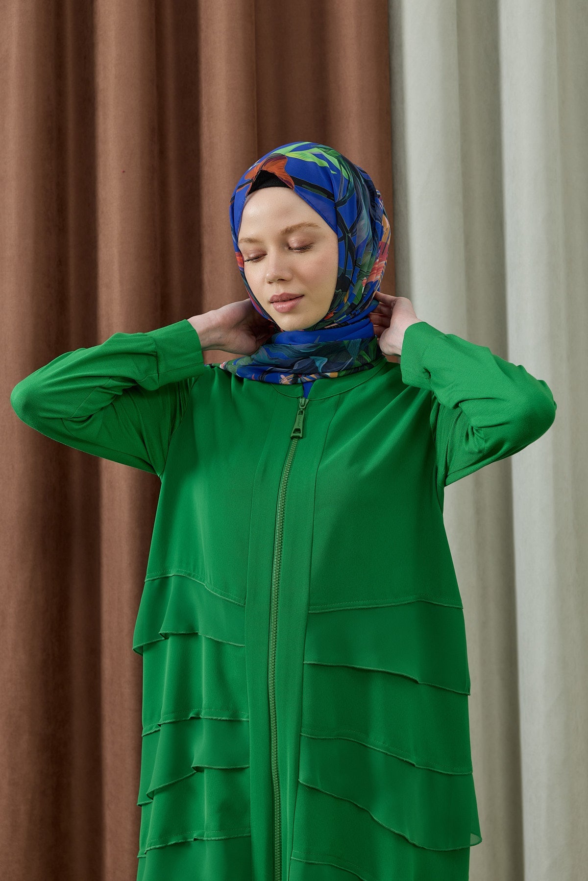 Kat Kat Şifon Detaylı Fermuarlı Tesettür Tunik Benetton
