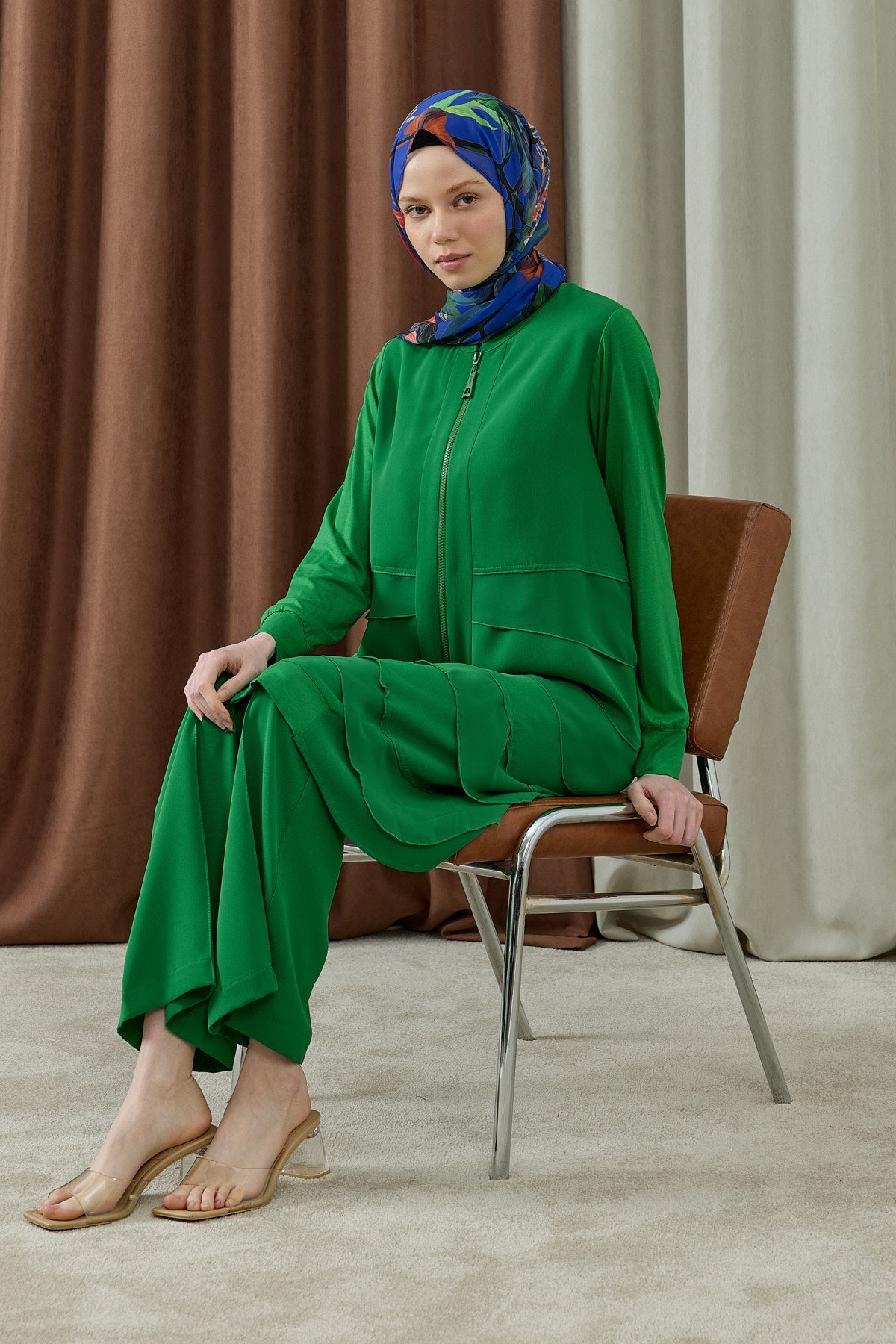 Kat Kat Şifon Detaylı Fermuarlı Tesettür Tunik Benetton