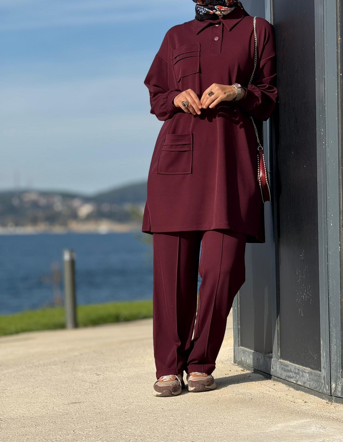Cep Detaylı Tunik Pantolon Takım