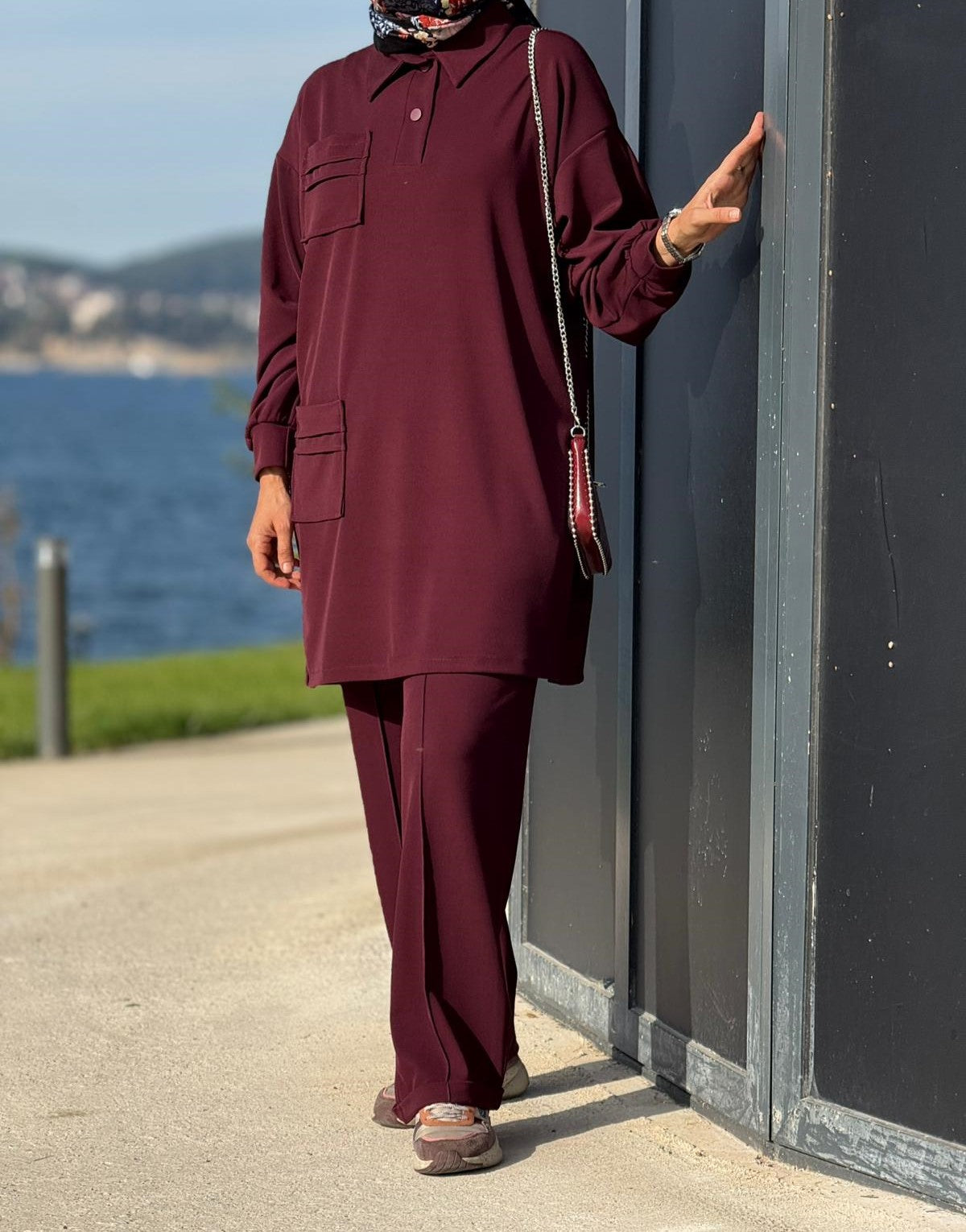Cep Detaylı Tunik Pantolon Takım