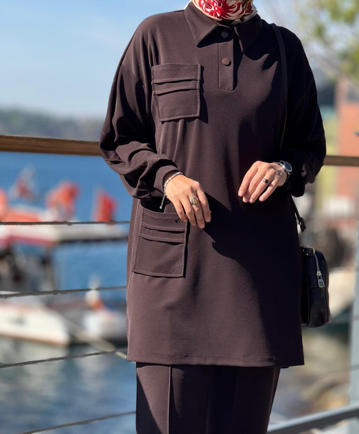 Cep Detaylı Tunik Pantolon Takım