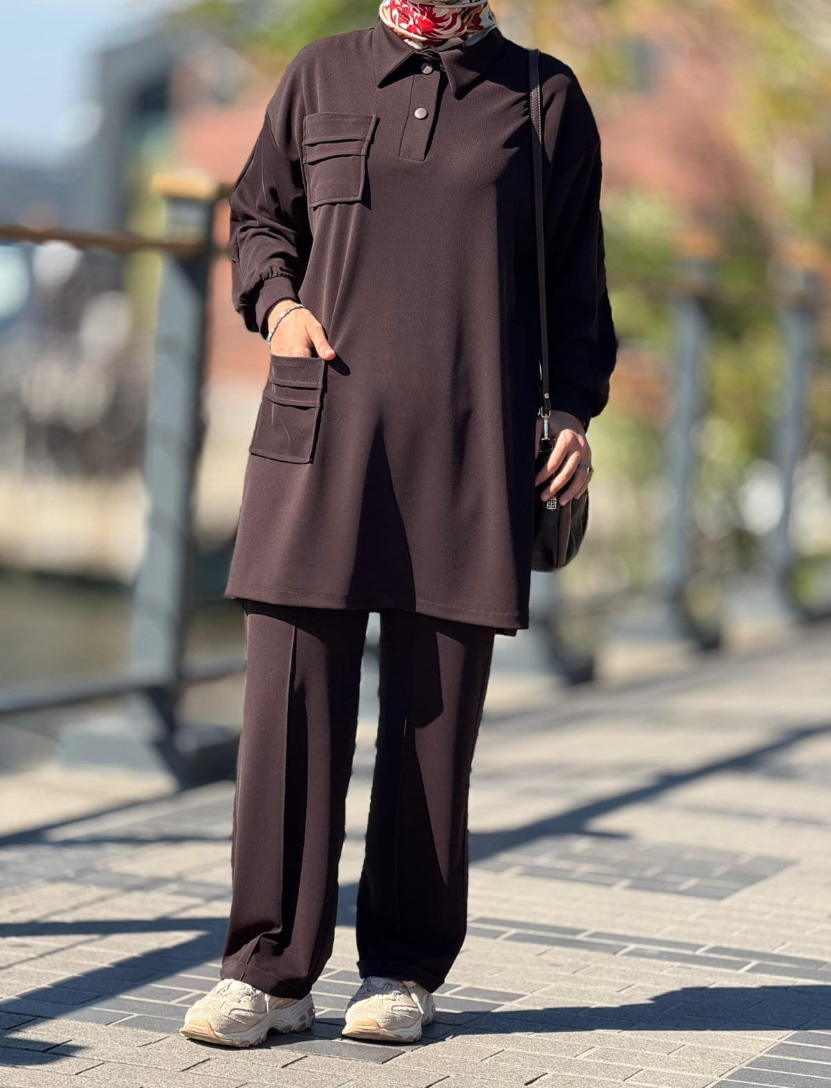 Cep Detaylı Tunik Pantolon Takım