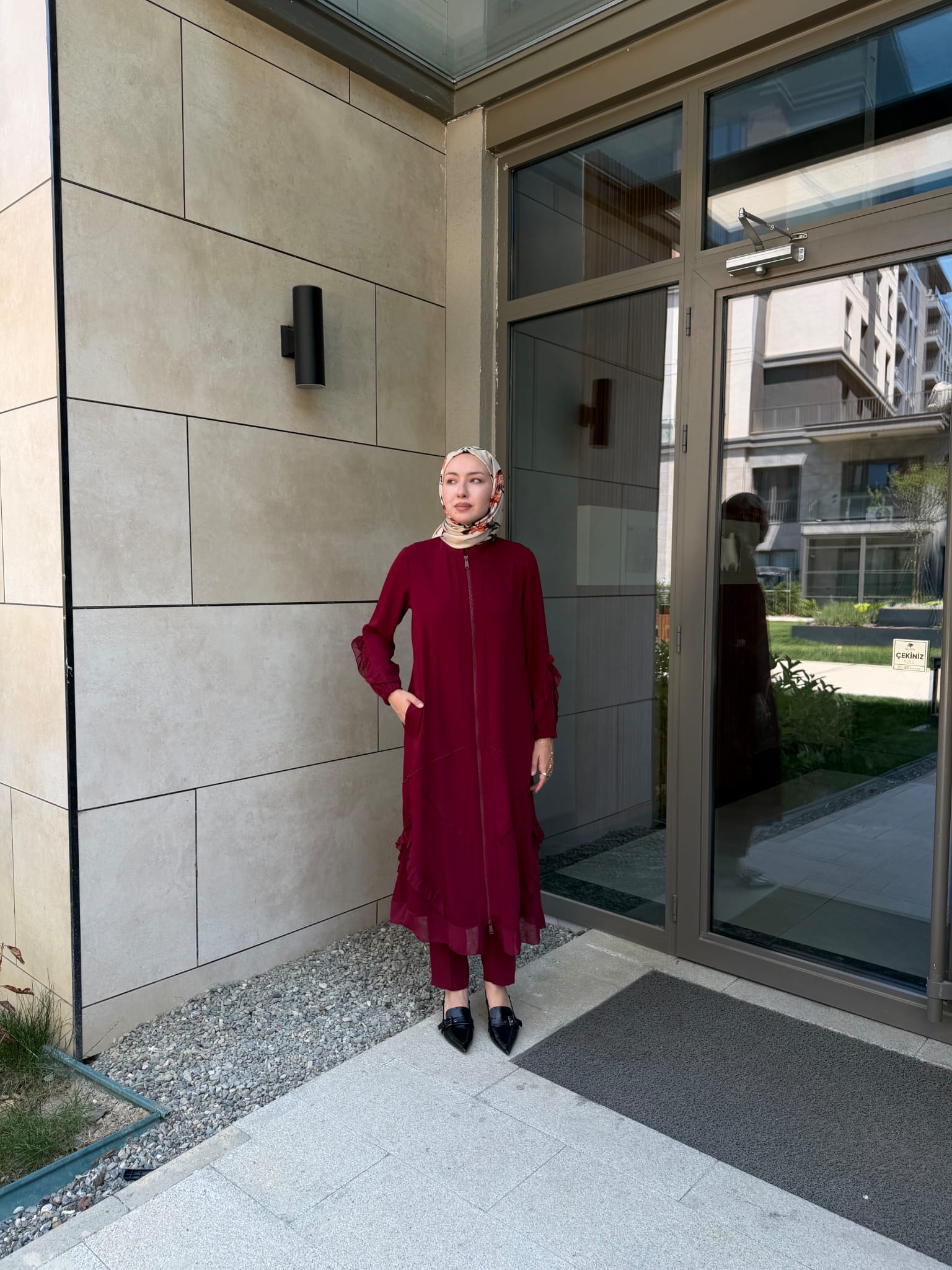 Şifon Detaylı Ferace