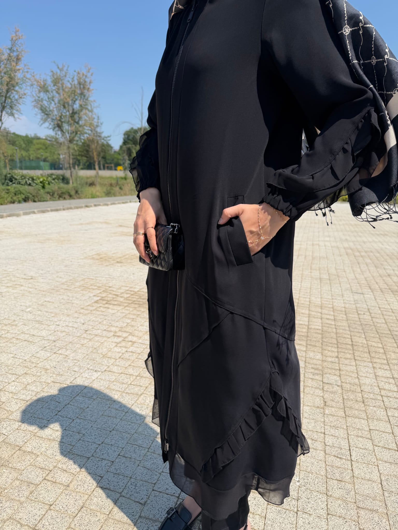 Şifon Detaylı Ferace