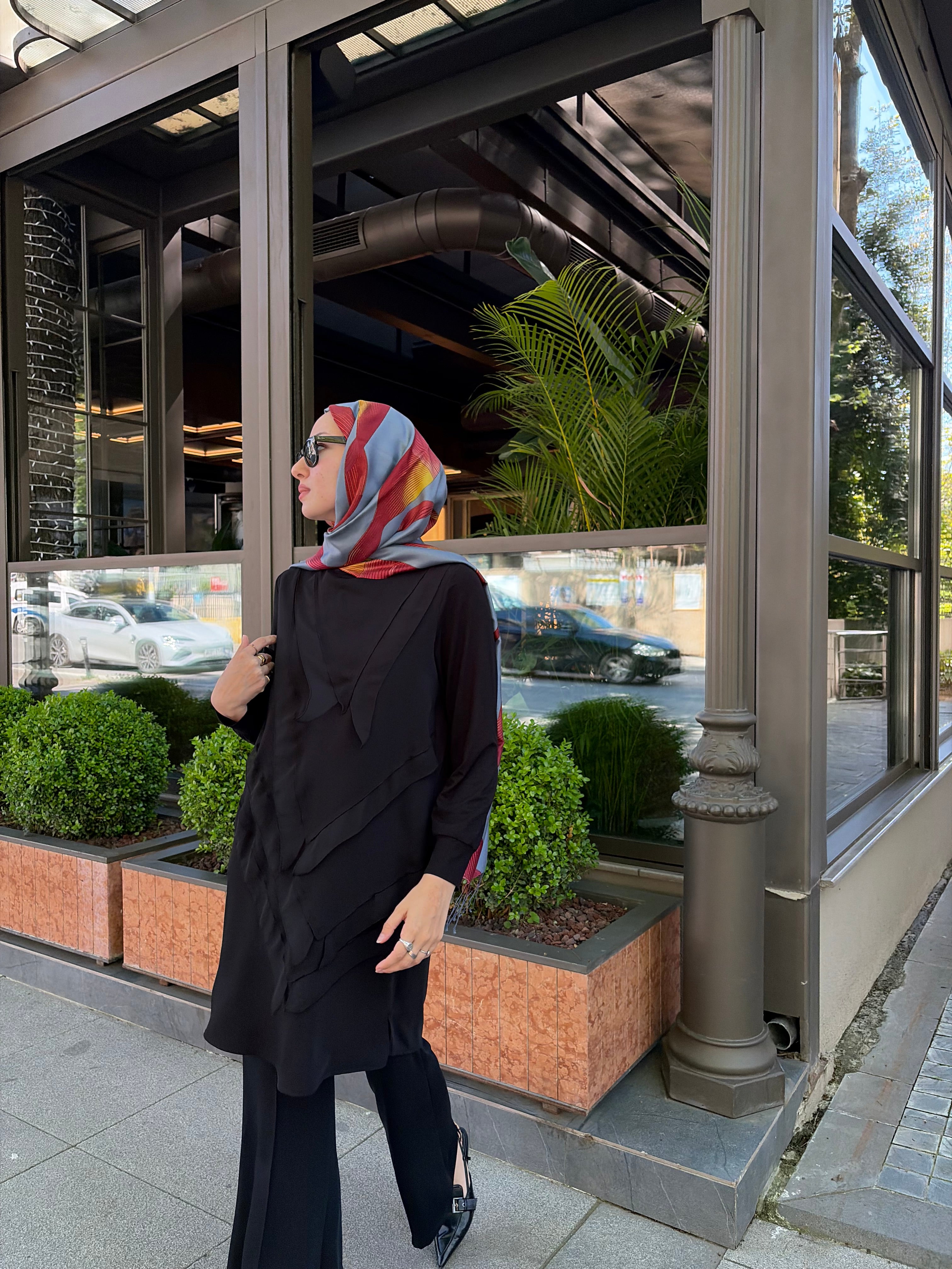 Şifon Parçalı Tesettür Tunik