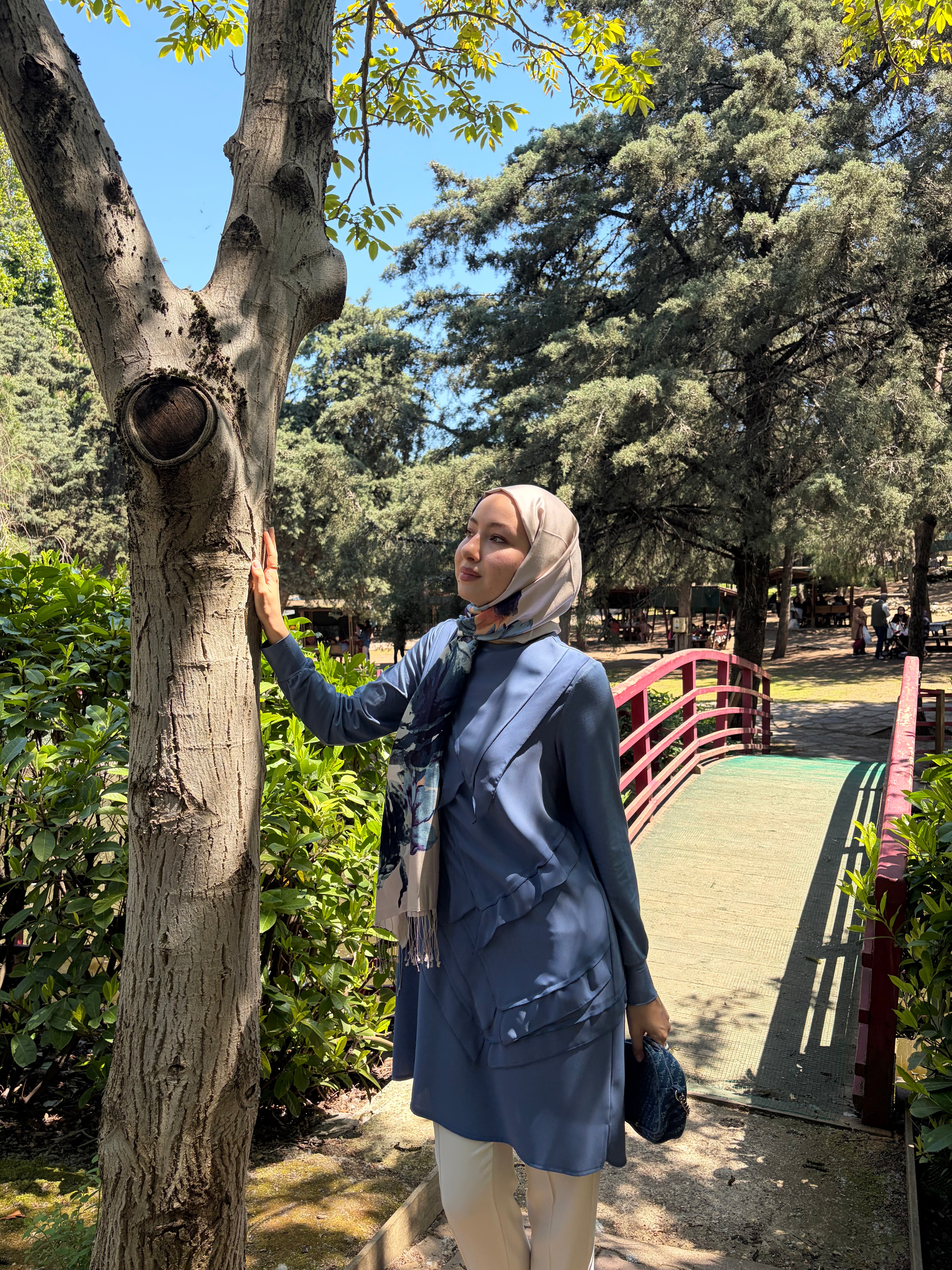 Şifon Parçalı Tesettür Tunik